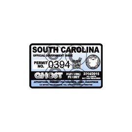 Yellow Dog South Carolina Ghost Hunting Permit 2.4" x 4" Sticker