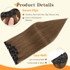 tesshair Clip in Hair Extensions Real Human Hair Remy Single