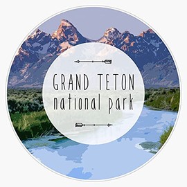 Grand Teton National Park Vinyl Decal Wall Laptop Bumper Sticker 5"