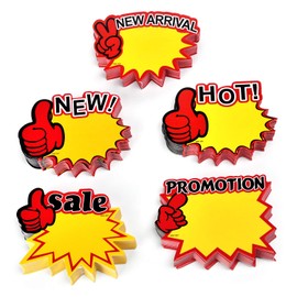 250Pieces English Label Tags Burst Signs Star for Retail, Mini Size 5 Blank Star Shape Display Tags to Boost Sales, Garage Sale Supplies Sign,Yard Sale Supplies for Sale Sign