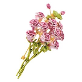 Pink Rose Bouquet Brooch for Women Girls Fashion Flower Lapel Pin for Party Prom Elegant Accessories Enamel Leaf Breastpin Decorative Floral Dress Suit Hat Bag Wedding Valentine Mother's Day Christmas