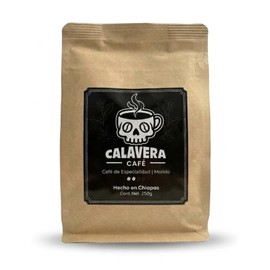 Calavera Café – Café de Especialidad de Chiapas México | Tueste Medio | 250g | Notas de Toronja, Almendra, Manzana y Caramelo | Grano Molido