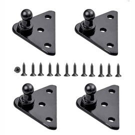 TOOMYAUTO Black 10MM Gas Spring Lift Strut Bracket Ball Stud, Mounting Bracket for Lift Support Prop Gas Shock Mounting Lid Strut Prop Spring Mount, Set of 4