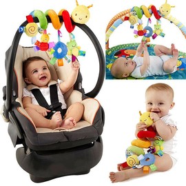 Baby Plush Hanging Toys, Cartoon Cute Animals Shapes Prams Stroller Bed Spiral Activity Hanging Toys, Colorful Soothing Toys Infant Playpen