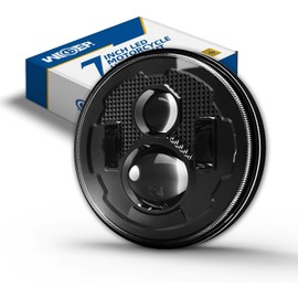 wideep 7 Inch Round Motorcycle LED Assembly for Harley, H6024 6024 500% Brighter Plug and Play, High and Low Beam with H4 Adapter, 1 Pc