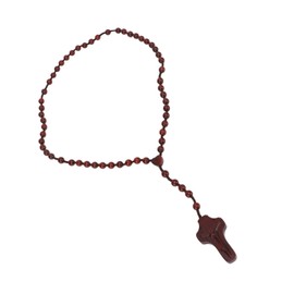 Rosario de Madera Católico Fiel, Cuentas de Rosario Católico para Hombres, Collar de Rosario con Detalles Vivos y Finos, Rosario Clásico de Sándalo Marrón para Decoración,