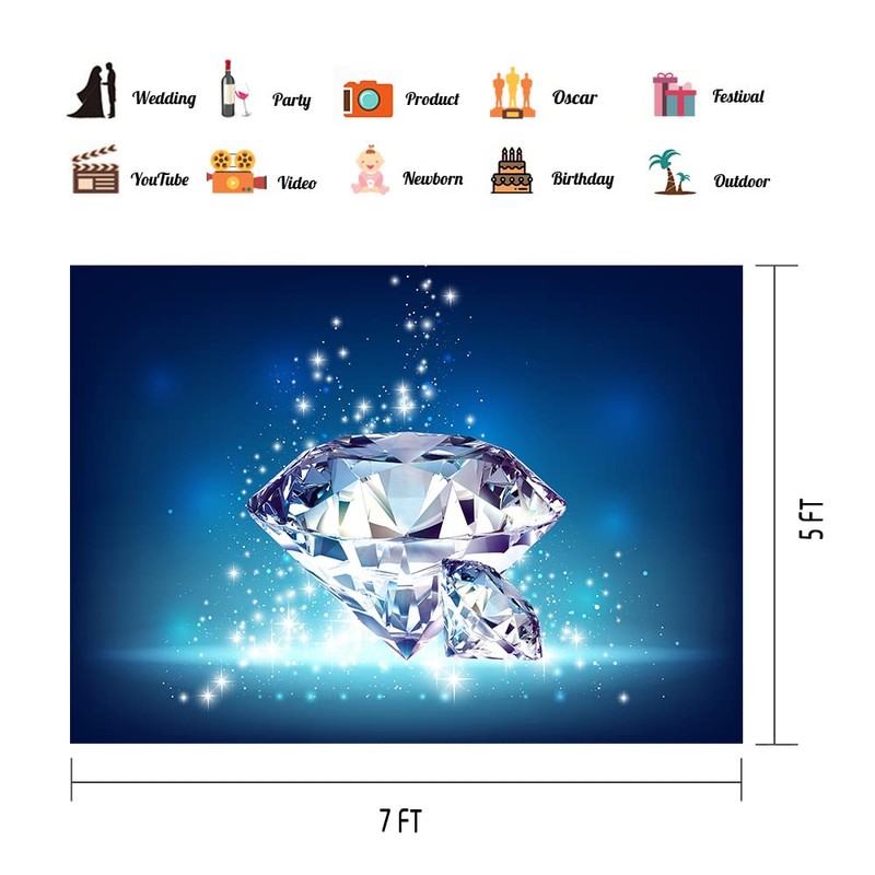 PHMOJEN Shining Diamonds Backdrop, Big Crystal Diamond Gems ( No
