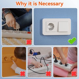 SAFELON 22 + 4 Pack Italian and European Socket Covers, Baby Electric Safety Plug Socket Covers for Child Safe (22 + 4 Pack, White)