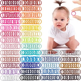 360 lazos para el cabello para bebés y niños, 36 lazos elásticos multicolores, 2 cm de diámetro, sin arrugas, elásticos para el cabello de los dedos, pequeños soportes para cola de caballo para niños y niñas