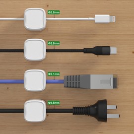 Neyared 8PCS Magnetic Cable Holder, Wire Holder for Charging Cable Home Office Car (White)