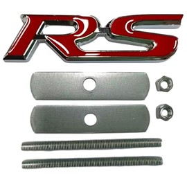 3D Raised Letters RS Emblem Grill Metal Badge Fits for Camaro Series Automotive Decoration(Red)