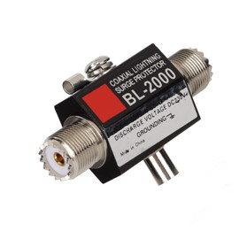 Coaxial Arrester, PL259 Female to PL259 Female Coaxial Surge Arrester, 400W Surge Protector, Ightning Arrester for Building Antenna