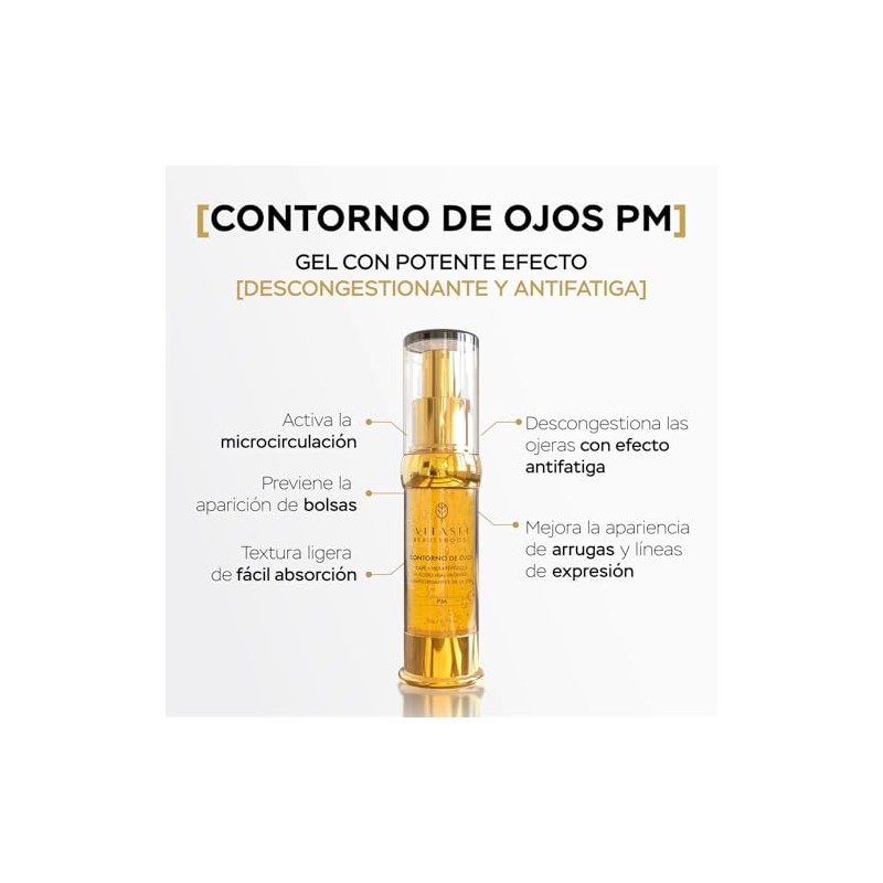 Vitasei Contorno de Ojos Noche, Cafeína, Hexapéptidos, Ácido Hialurónico