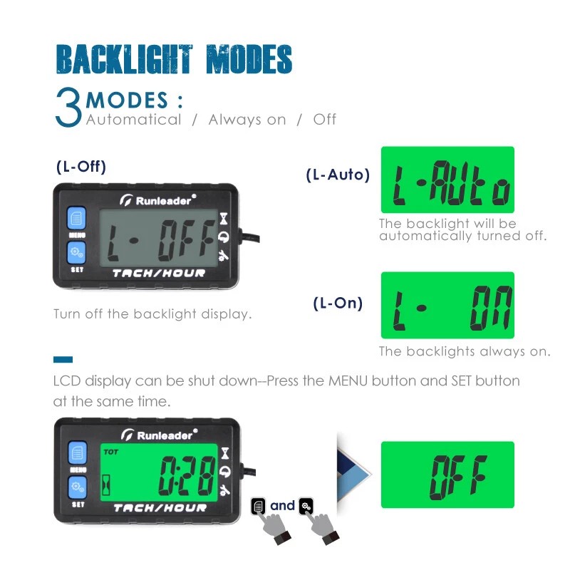 Runleader LCD Digital Hour Meter,Maintena