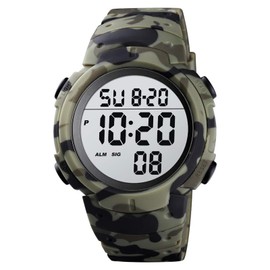 CakCity Mens Digital Waterproof Sports Watch LED Screen Large Face Military Watches for Men Casual Luminous Stopwatch Alarm Simple Army Watch