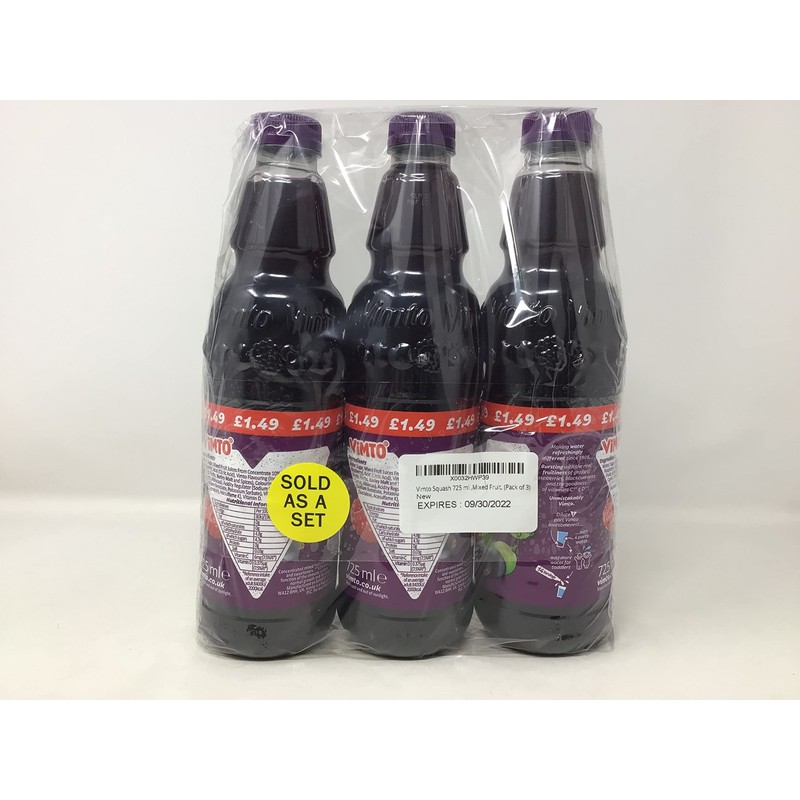 Vimto Squash 725 ml,Mixed Fruit, (Pack of 3)