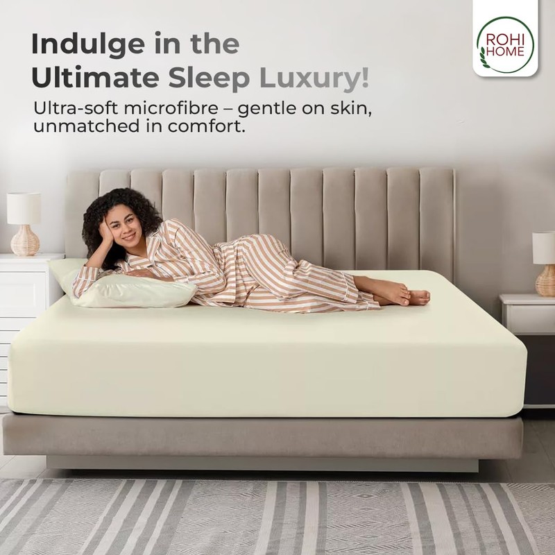 Rohi Single Fitted Sheet 100% Microfibre – 16'' (40cm) Extra