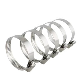 Hose Band 304 Stainless Steel 5-Piece Set (Compatible with φ65~89mm) Hose Clamp Adjustable Manual Tightening Hose Band Universal Hose Fastener (φ65~89mm)