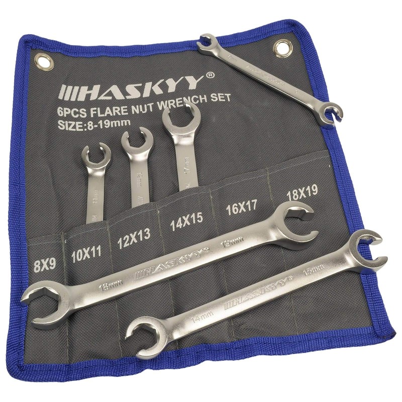 6-Piece Brake Line Wrench Set I Open Ring Spanner I