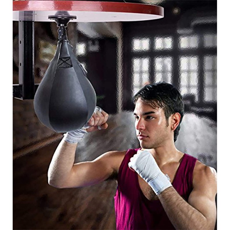(Black) - Gymforward Professional Set of Boxing Pear Speed Ball