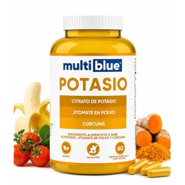 Potasio Cápsulas Citrato Cúrcuma Jitomate Suplemento Uso Diario Sistema Muscular Nervioso Vitaminas Mujer Hombre Suplementos Multiblue