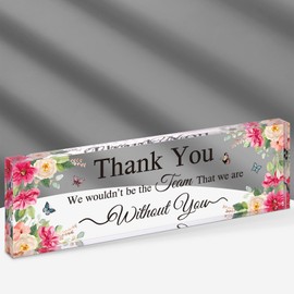 Pinkunn Boss Lady Gifts for Women Inspirational Quotes Office Gifts for Women Acrylic Boss Lady Office Decor Boss Birthday Gifts Boss Appreciation Keepsake and Paperweight for Leader(Flower Style)