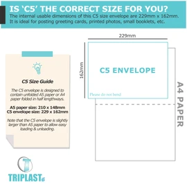 Triplast 20 x A5 C5 Manilla Hard Board Back Envelopes (229x162mm) - Cardboard Backed Envelopes with Peel & Seal Strip - Rigid Do Not Bend Envelopes for Mailing Posting Shipping & Storing Documents