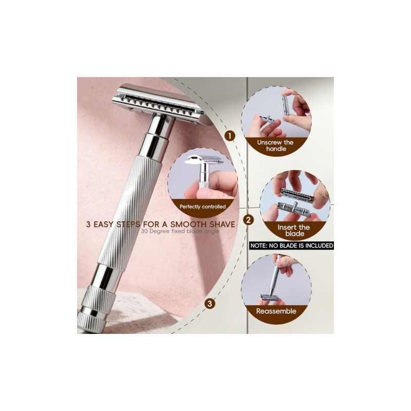 Dedge Classic Double Edge Safety Razor,Manual Shaving for a Close