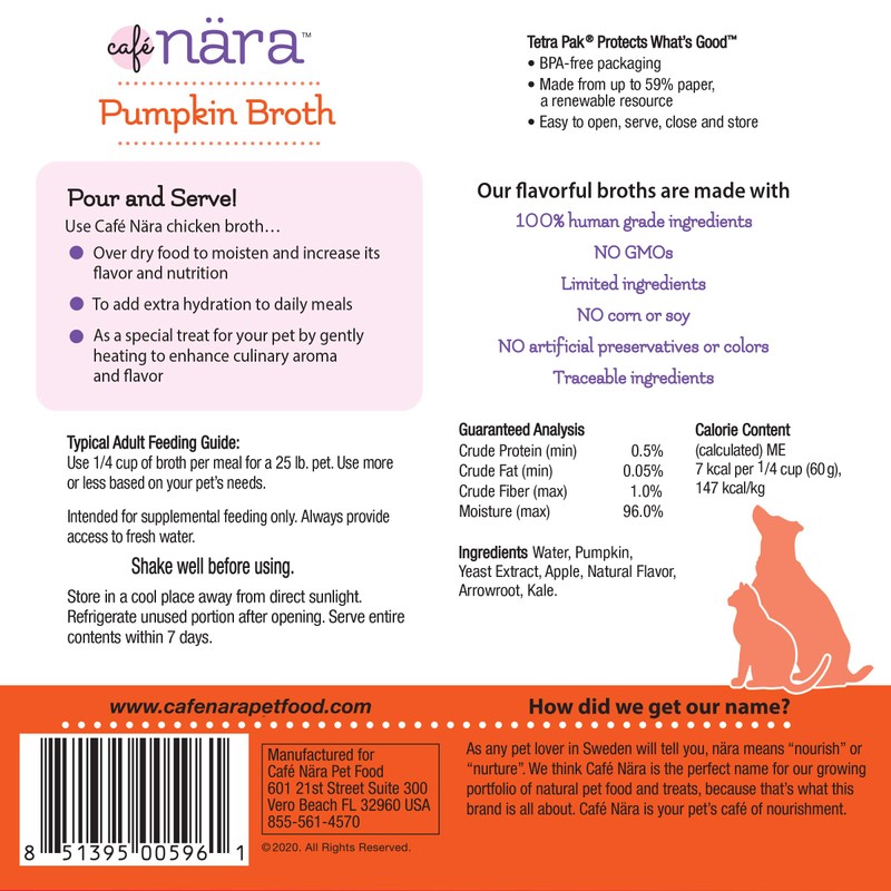 Café Nara Broth Meal Topper for Dogs and Cats- 1.1