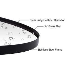 ANDY STAR Black Oval Mirror, 22x30 Oval Black Bathroom Mirror, Oval Vanity Mirror Matte Black Oval Mirrors for Bathroom Stainless Steel Metal Frame Pill Mirror Wall Mount Horizontal or Vertical