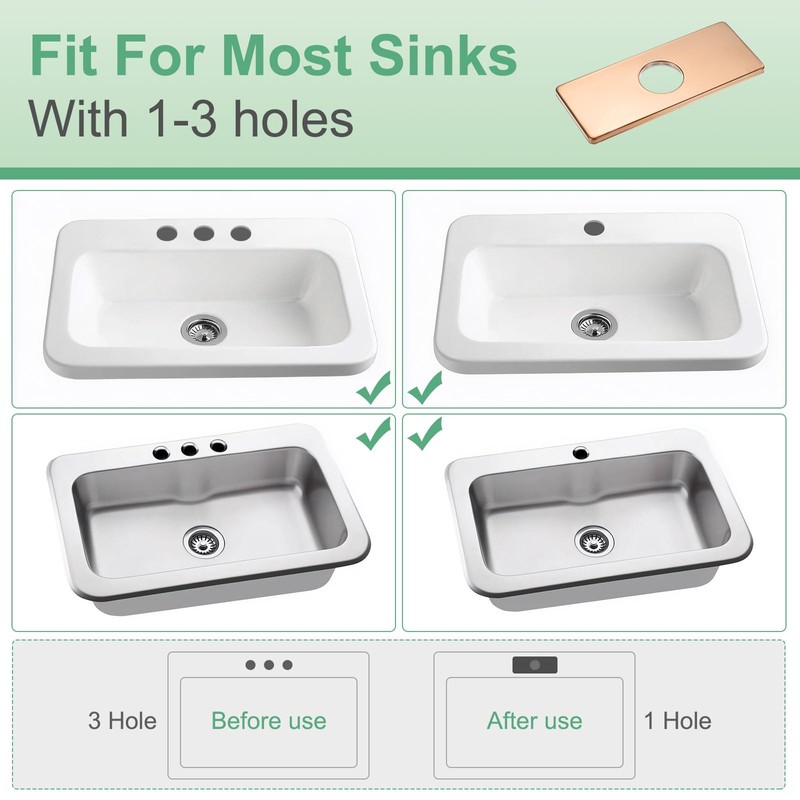 M METERXITY Faucet Deck Plate, 6 Inch Square 304 Stainless