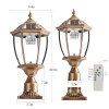 Retro Solar Pillar Light 120LM Dual Color 3000K/6000K Aluminum Glass