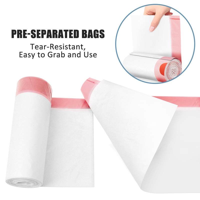 120 Count 4 Gallon Trash Bags Drawstring, JUKFITA Tear-Free Small
