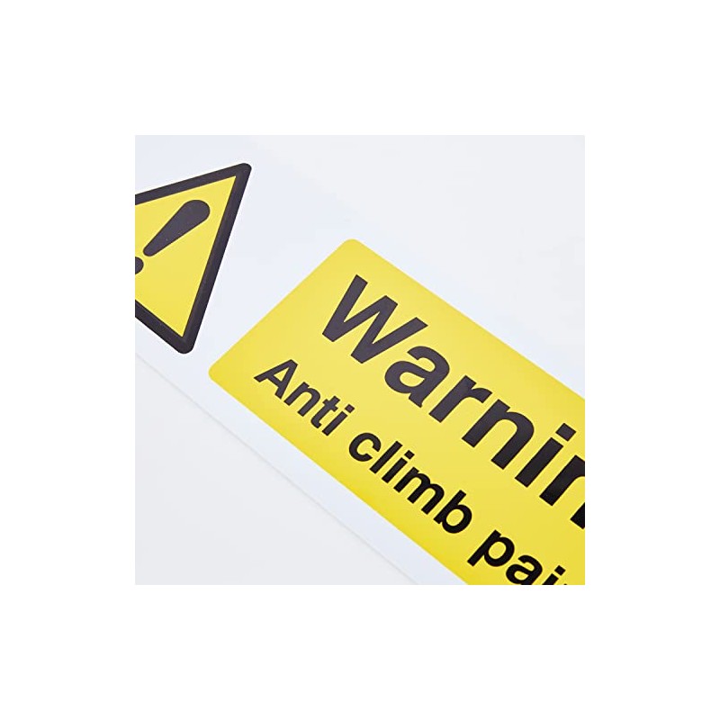 Caledonia Signs 11714G Warning Anti Climb Paint Sign, Rigid Plastic,