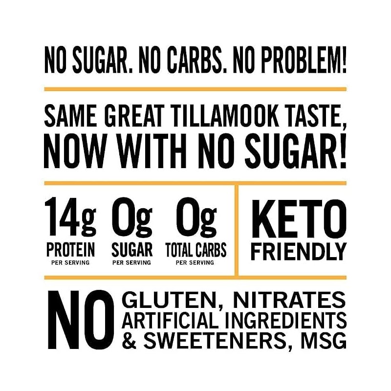 Tillamook Country Smoker Zero Sugar Keto Friendly Beef Jerky, Original,