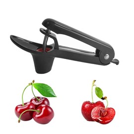 Cherry Pitter, Stainless Steel Cherry Stone Remover, Fruit Corer, Premium Portable Pitter Cherry, Cherry Pitter, Cherry Pitter, Cherry Pitter, for Fruit Pit Remover (Black)