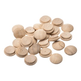 sourcing map Wooden Plugs, 25 Pieces 20 x 15 mm - Beech Wood Button Plugs, Screw Hole Covers, Decorative Wood Cover for Stair Chairs, Furniture and Woodwork