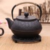 HwaGui Black Cast Iron Teapot Trivet with Rubber Pegs, 5.5