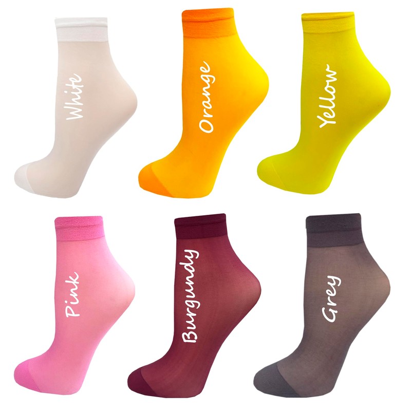 MALVA Sheer Ankle Socks Thin Nylon Ankle Hosiery Socks Short
