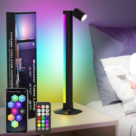 Smart Light Bar with Swivel Lamp, Ambient Mood Light with 16 Million Colors, 213 Preset & 8 Scene Modes, Music Sync, Sound Active, 3 Modes Control RGB & IC Backlight for Gaming/Reading/Decoration