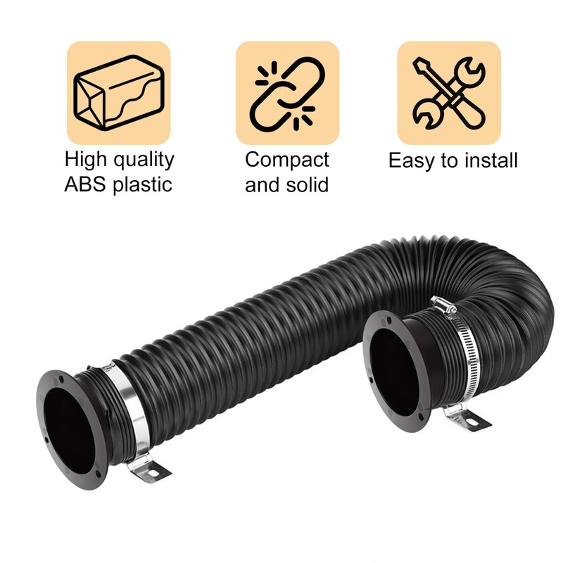 LOYORTY 6PCS 3 Inch Plastic Duct Connector Flange, Straight Pipe