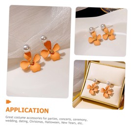 SAFIGLE 2 Pairs Unique Pearl Earrings Aesthetic Design Lightweight Hoop Earrings for Women for Occasions