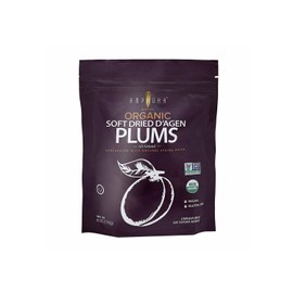 Amphora All Natural Organic Soft Dried D'Agen Plums gluten free vegan kosher healthy snack prunes dried fruit, 6 Oz Each (Single Pack)