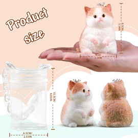 Anboor Small Cat Squishies Toy - Soft Crowned Furry Cat Squeeze Stress Relief Toys for Kids & Adults, Cute Realistic Sensory Fidget Toy (3.3Inch)