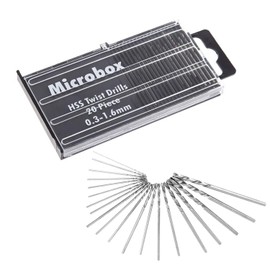 HaoTrade 20Pcs HSS Mini Micro Drill Bit Set, 0.3-1.6mm Shank Micro High Speed Steel Model Precision Drill for Electronic Assembling and Drilling Holes, Woodworking Jewelry DIY