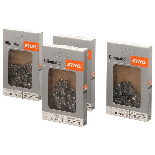 4 saw chains 3/8 inch P, 1.1 mm, 44 drive