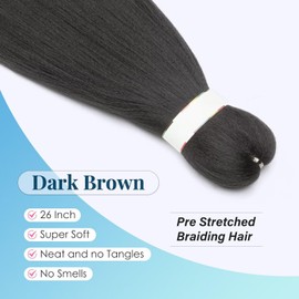 Tess braids, synthetic hair, EZ, pre-stretched braiding hair, 1 pc 90 g bundle, Yaki texture, 26 inches (66 cm), crochet synthetic hair pieces.