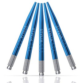 Microblading Supplies Blue Light Manual Tattoo Eyebrow Pens For Permanent Makeup Supplies | Durable Aluminum Pen With Lock-Pin Tech & Ergonomic Grip | Shape Brows, Fuller & Lush