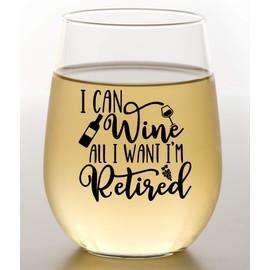 GLASSICLE Retirement Wine Glass - 15 Oz, Scratch-Resistant Funny Wine Glass - Funny Retirement Gifts for Women - Unique Retirement Glass for Wine Lovers - Printed in the USA
