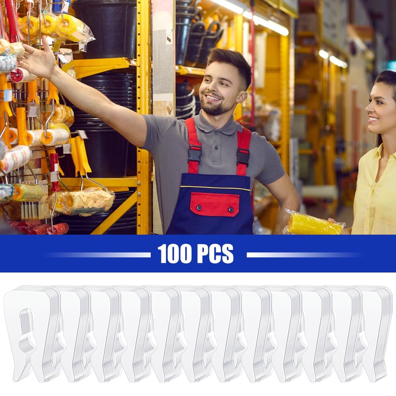 Foilswirl 100 Pack Inventory Control Clips Peg Hook Product Stoppers